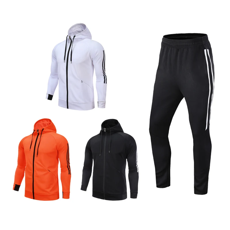 

2020 New Men Tracksuit Long-sleeved Football Jacket Polyester Sports Running Suits Jogging Training Suits Outdoor Sport Pants