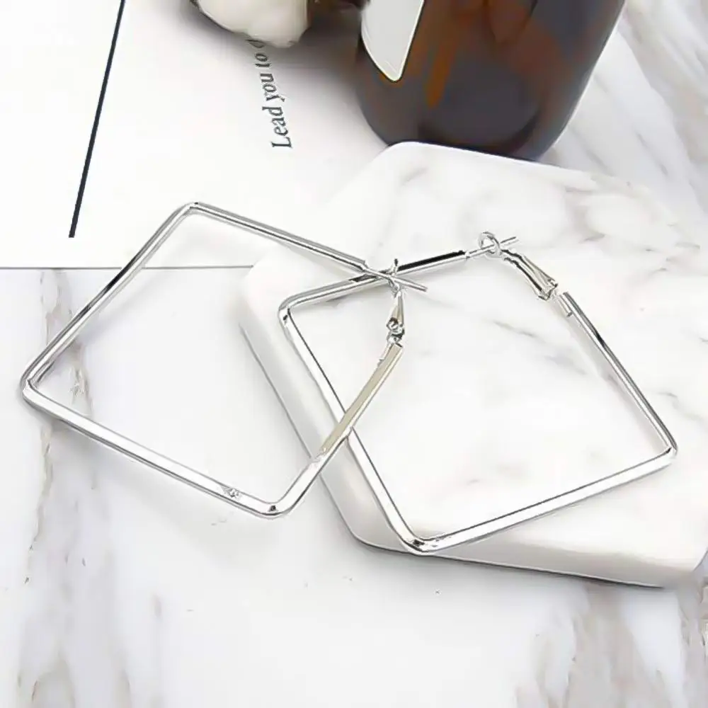 

Fashion Women Hollow Square Dangle Statement Huggie Earrings Party Jewelry Gift