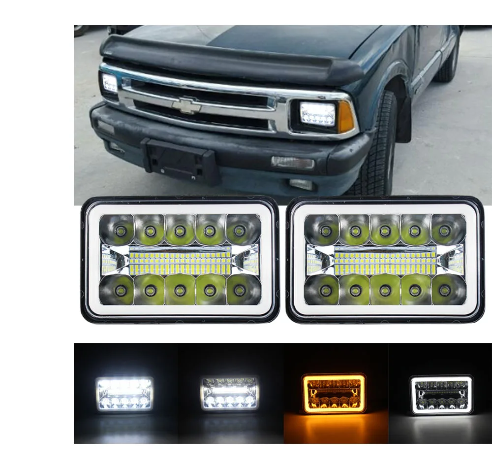 

High Quality 55W 4x6'' 5X7" Waterproof LED Projector Headlight Bulb Hi-Lo Beam Halo for Jeep Cherokee XJ Car Light Accessories