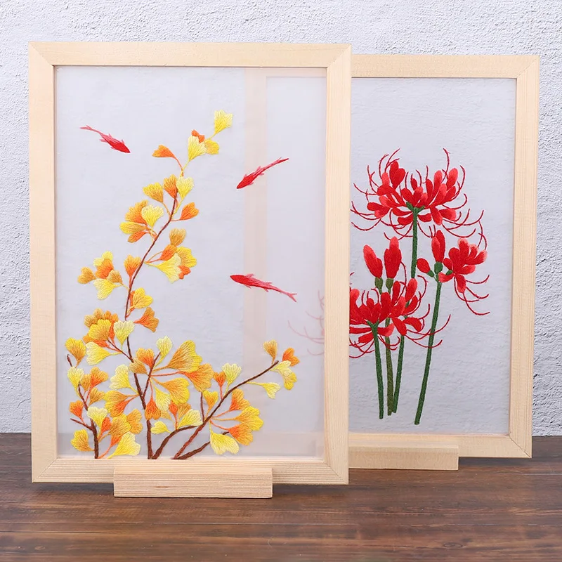 Китайские наборы для вышивки с деревянной рамкой ручная работа вышивка