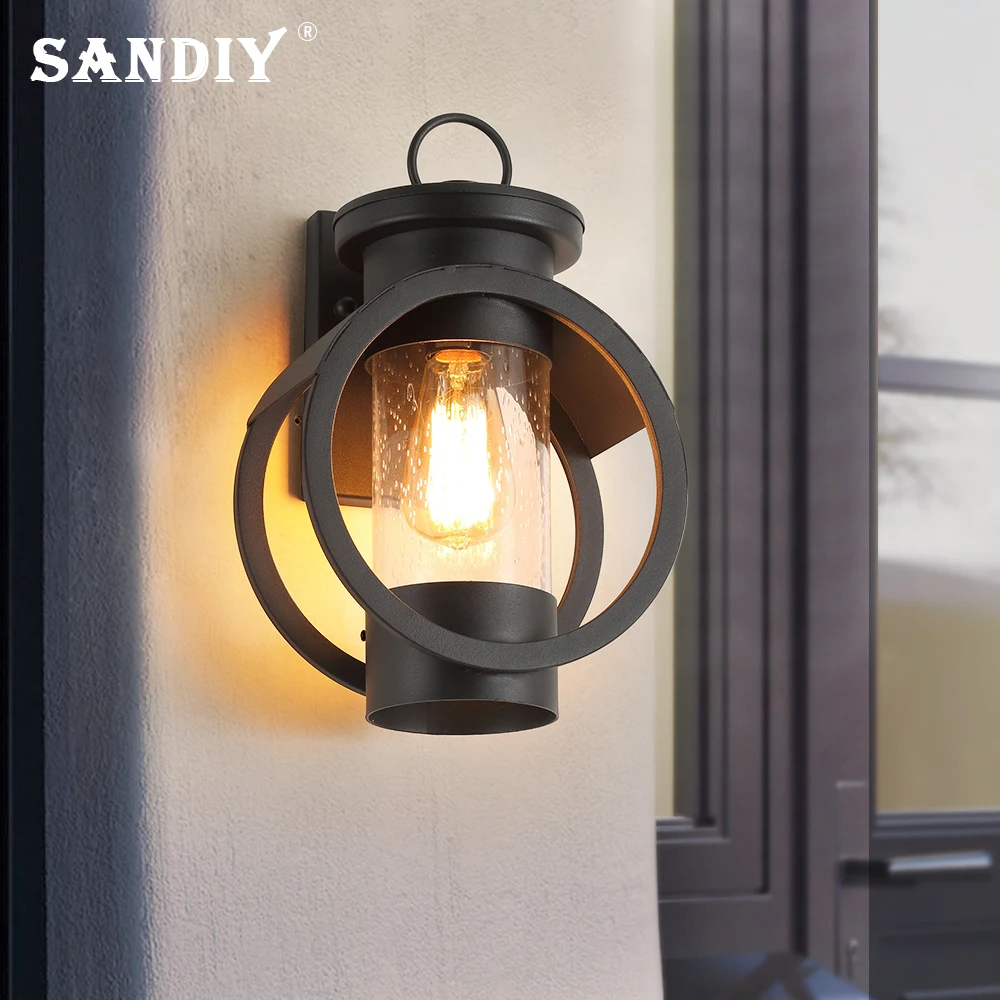 SANDIY Outdoor Wall Light Vintage Porch Lamp Waterproof Garden Light American Industrial Sconces for Balcony Patio Yard E26/E27