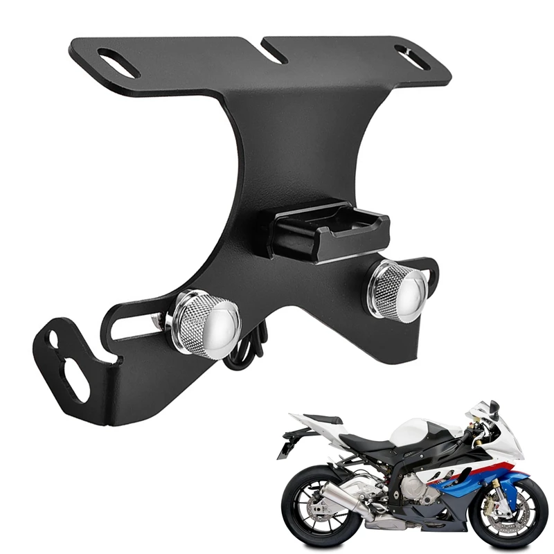 

Motorcycle Rear License Number Plate Frame Holder Bracket with LED Plate Light For-BMW S1000RR 2009-2018 S1000R HP4