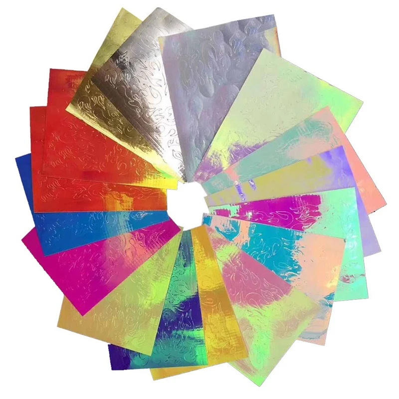 16 шт./компл. наклейка для ногтей Наклейка с пламенем маникюра клеем Аврора