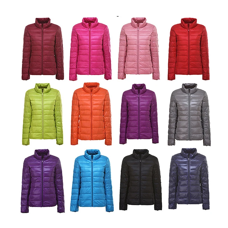 

2021 New Autumn Winter Women Thin White Duck Down Jacket Parka Female Ultra Light Down Coat Short Tops