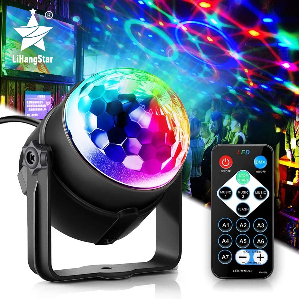 

Remote Control LED Magic Ball RGB Disco Ball Party Light DJ Colorful Rotating Stage Laser Light Birthday Party Car Club Bar KTV