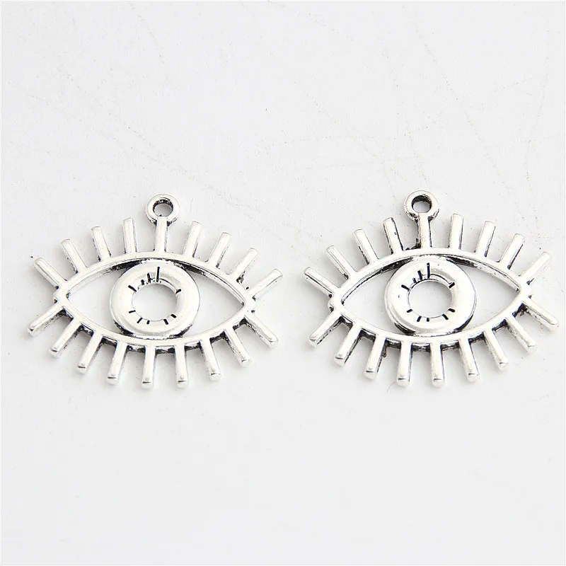 

20pcs Charms Hollow Eye Of Horus Silver Color Pendant For DIY Handmade Jewelry Making Accessories