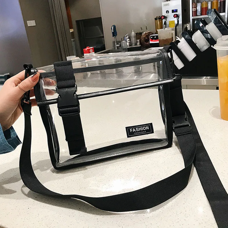 Сумка мессенджер для девушек модная уличная прозрачная универсальная сумка Mar25