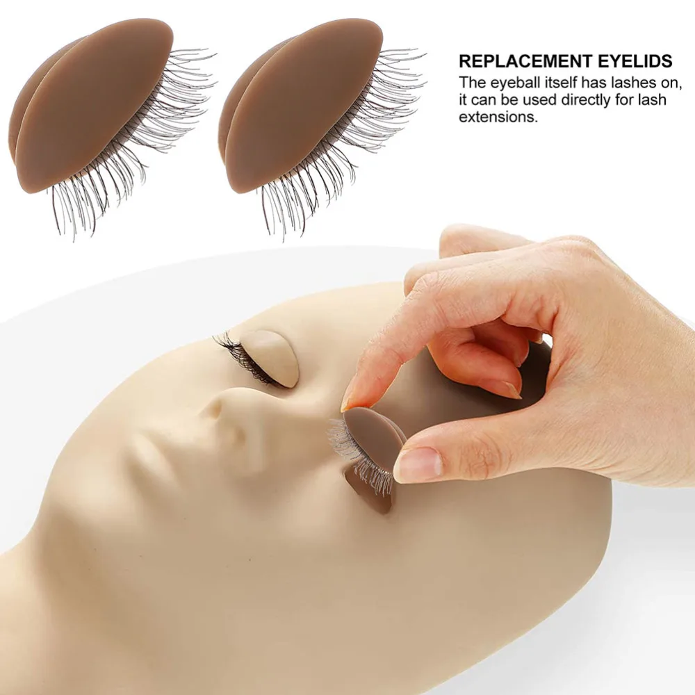 

6 Pairs Eyelash Eyelid Replacement Lash Extension Supplies Makeup Practice Kit