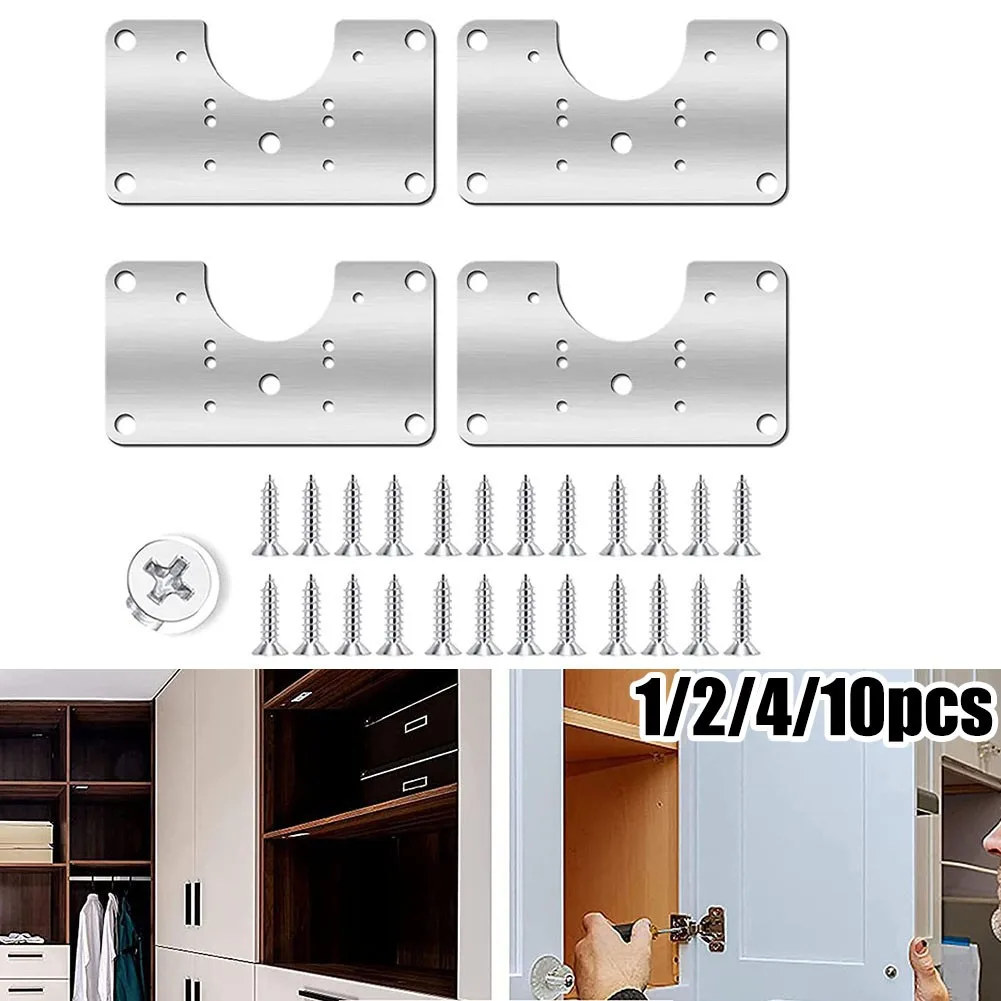 

1/2/4/10/Pcs 1.0MM Hinge Repair Plate Stainless Steel Furniture Cupboard Cabinet Door Hinges Fixing Plate Home Improvement Tool