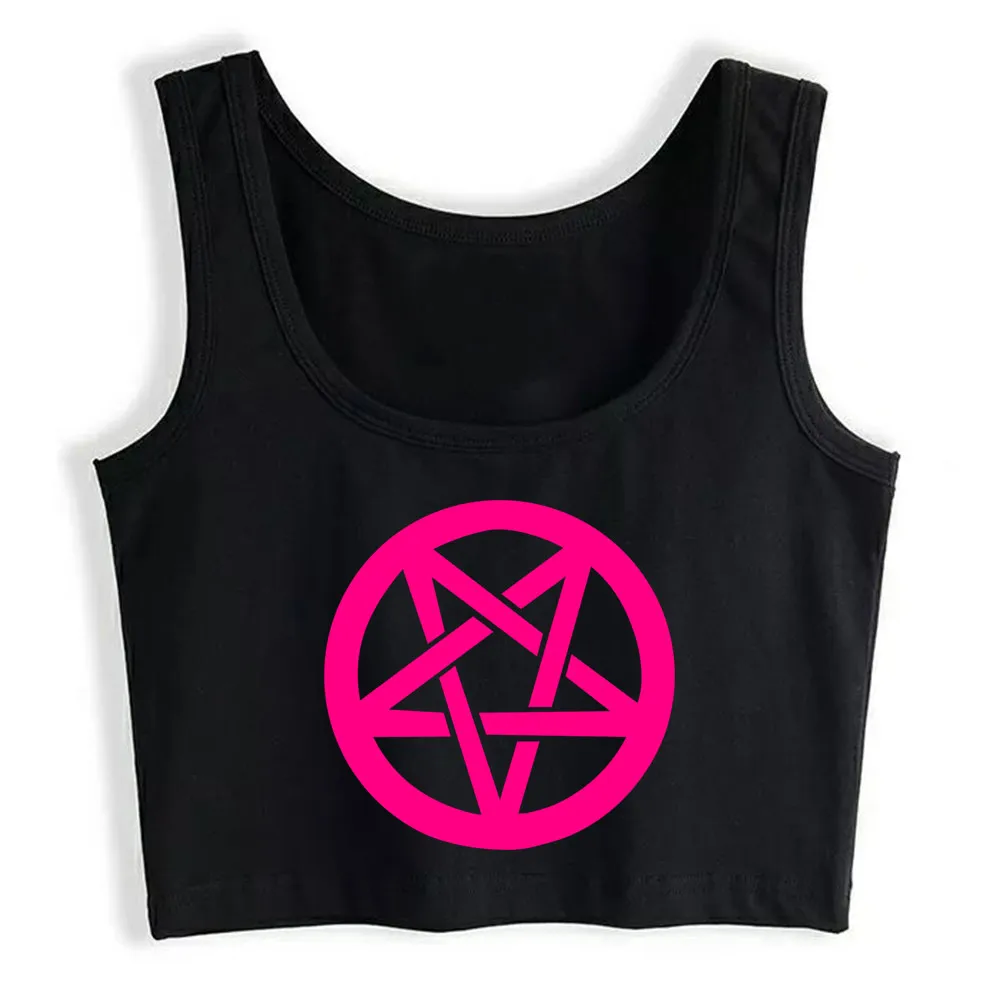 

Crop Top Women Pentagram Harajuku Tank Top Women Cotton Women Clothes