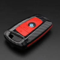 abs carbon fiber shellsilicone cover remote key holder fob casekeychain for bmw series