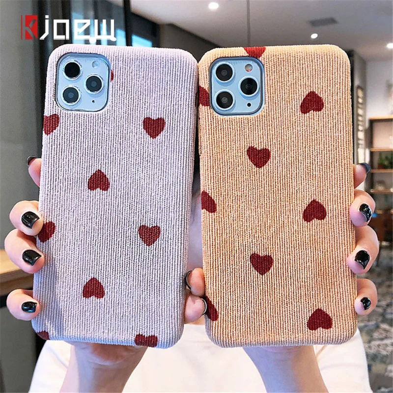 Чехол для телефона KJOEW iPhone 12 Pro 11 Max X XS XR Xs 6 7 8 Plus тканевая текстура мягкая задняя