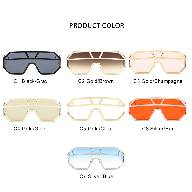 

Royal Girl Oversize Sunglasses Men 2020 Luxury Brand Vintage Rivet Sun Glasses Man Rimless Goggle Black Shield Sunglasses ss058