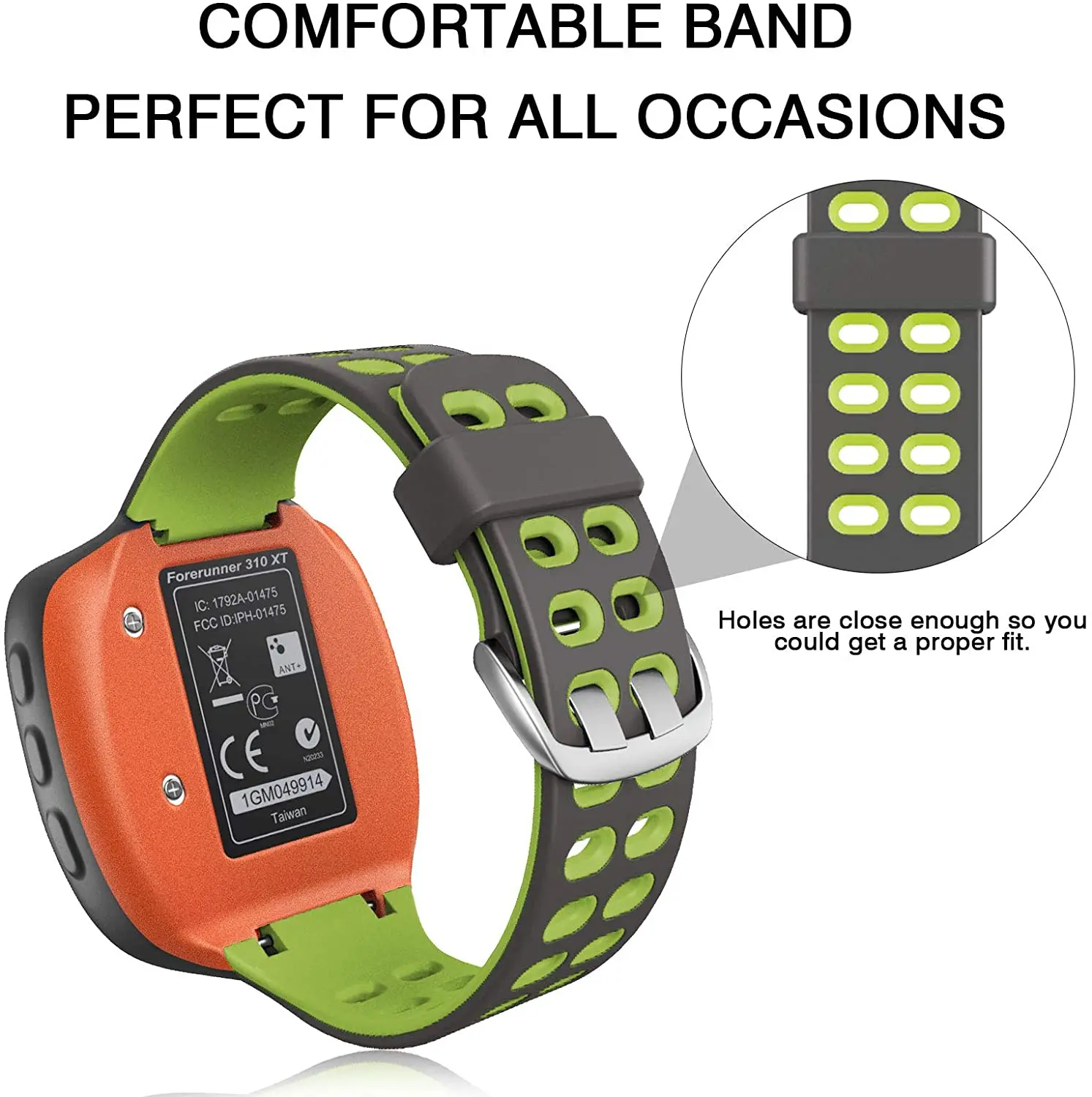 ANBEST Strap for Garmin Forerunner 310XT Soft Silicone Watchband Two-color Band Smart Watch Accessories