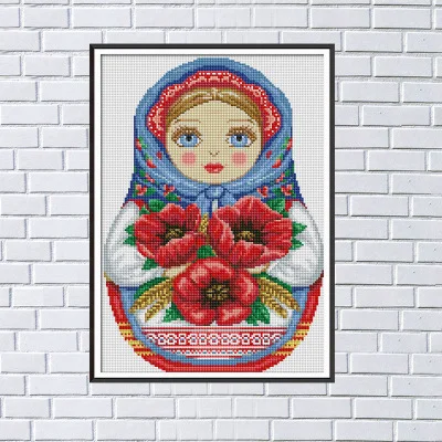 

Алмазная вышивка «Матрешка», круглая, 30 х40 см