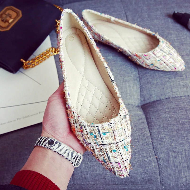 

2021 New Fashion Brand Ladies Flats Casual Women Shoes Pointed toe Soft Comfortable Office Ladies Shoes Plus Size 42