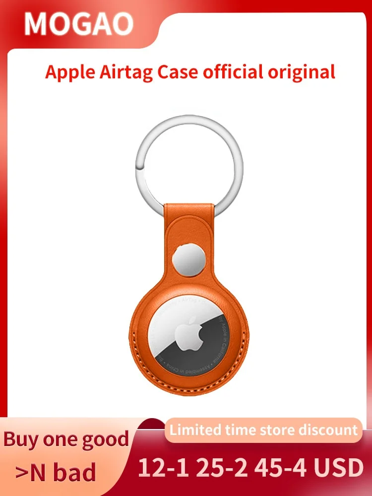 

Apple Airtag Case 100% Genuine leather anti-lost dog Tracking Cover for Air Tag official original metal keychin protective case
