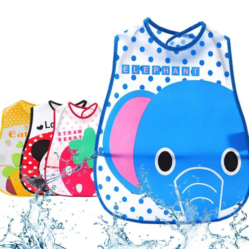 

1pcs Elephant Bib Adjustable Baby Bibs Plastic Waterproof Lunch Feeding Bibs Baby Cartoon Feeding Cloth Children Baby Apron De