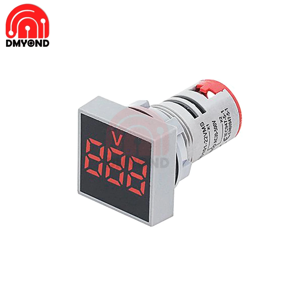 Цифровой вольтметр Амперметр 22 мм Круглый квадратный переменный ток 60 500 В 0 110 А