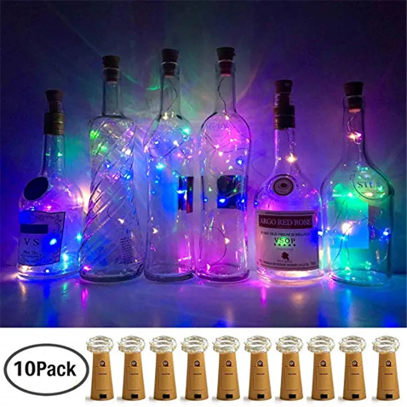 

5/10 шт. 1 м 2 м Светодиодная гирсветильник s пробка для бутылки вина сказосветильник свет s в форме пробки для вечерние ринки свадьбы Рождества ...