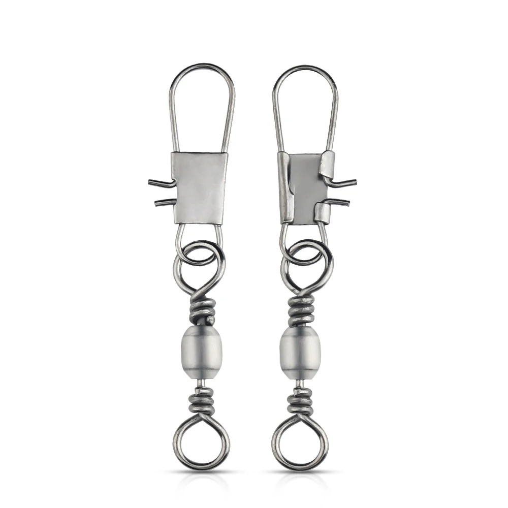 

TIANNSII 10/30/50pcs Stainless Steel Fishing Connector Pin Bearing Rolling Swivel Lure Fishing Tackle Fishing Hook Accessorries