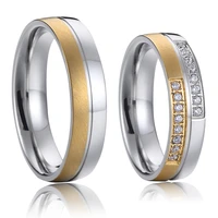 top quality golden alliance western wedding rings for couple his and hers marriage titanium jewelry finger ring
