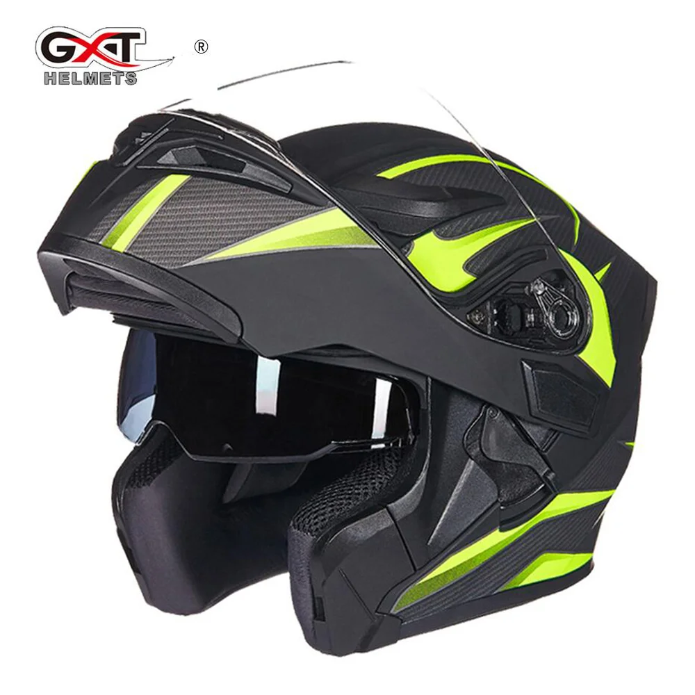 

Мотоциклетный шлем GXT, откидные шлемы для мотокросса, мужские мотоциклетные шлемы на все лицо, мотоциклетный шлем с двойными линзами