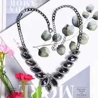 color necklace crystal pendant girls rhinestone jewelry grayblue accessories fashion all match coruixi h771