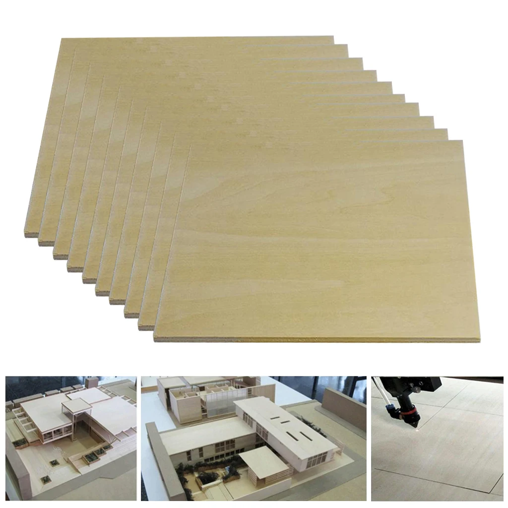 

10Pcs Unfinished Wooden Blank Plaque Square Slices Cutout for DIY Wood Craft