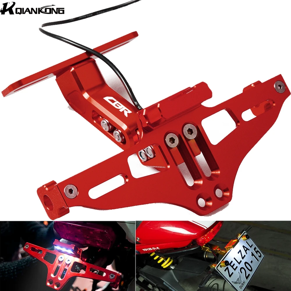 Регулируемый Кронштейн номерного знака держатель Рамка для Honda CBR600 CBR900 CBR600RR CBR900RR