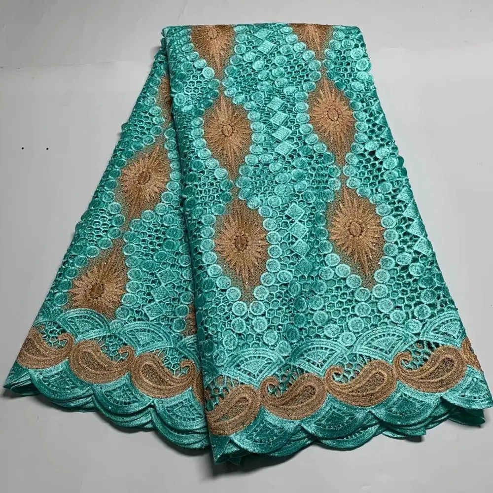 2021 последние африканские ткани шнурка 5 ярдов Фиолетовый гипюровая кружевная