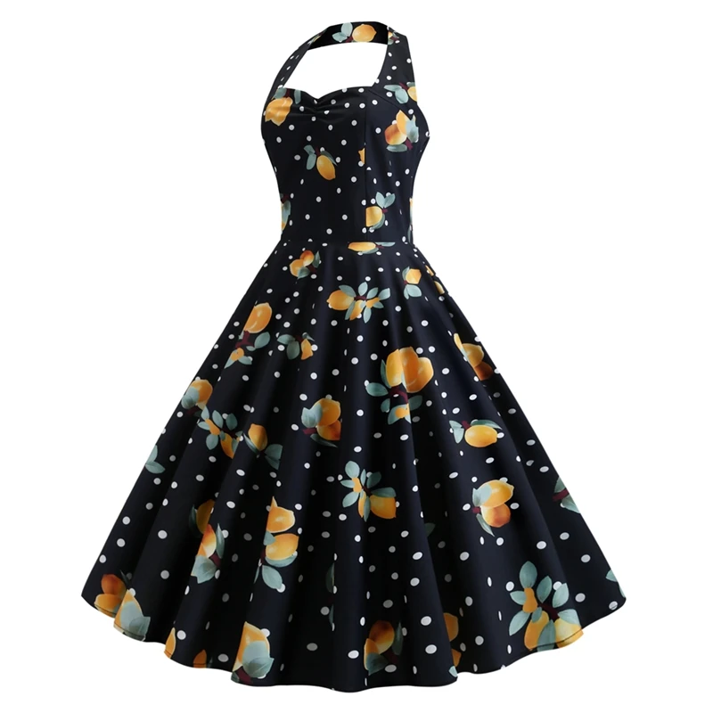 

V Fashion Women Retro Hanging Halter Cocktail Skirt