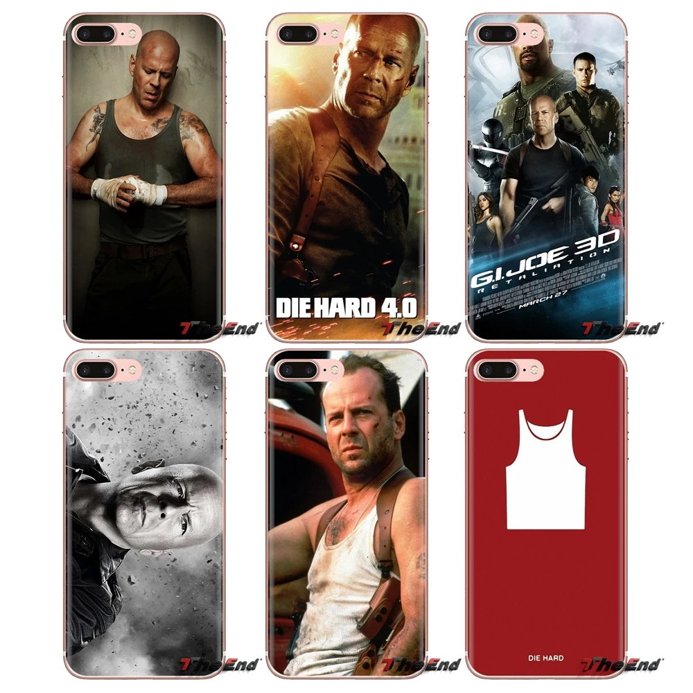 Силиконовый чехол для телефона с изображением Брюса Уиллиса жесткий постер