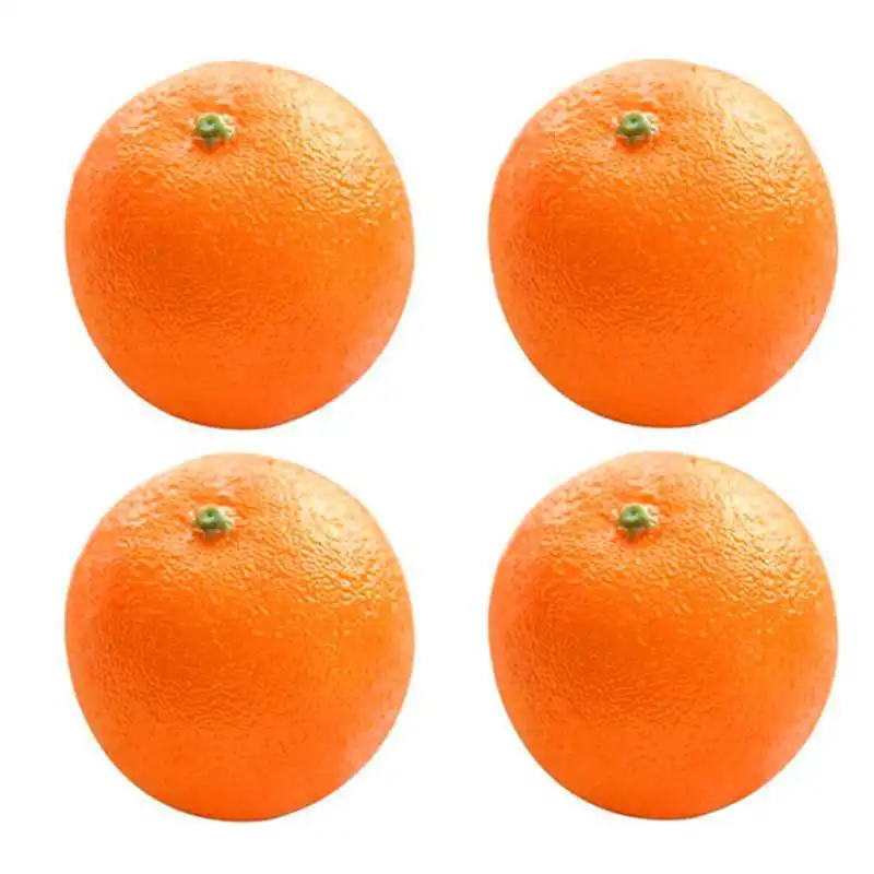 

4 Pcs Soft Plastic Simulation Orange Fruit Home Decoration Burgundy