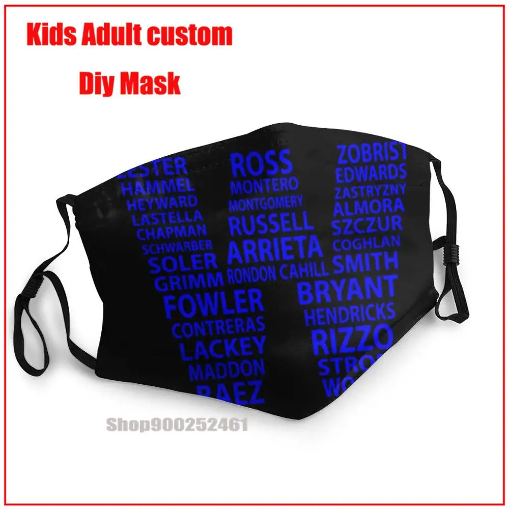

Моющаяся многоразовая маска для лица для взрослых Cubs W Flag DIY
