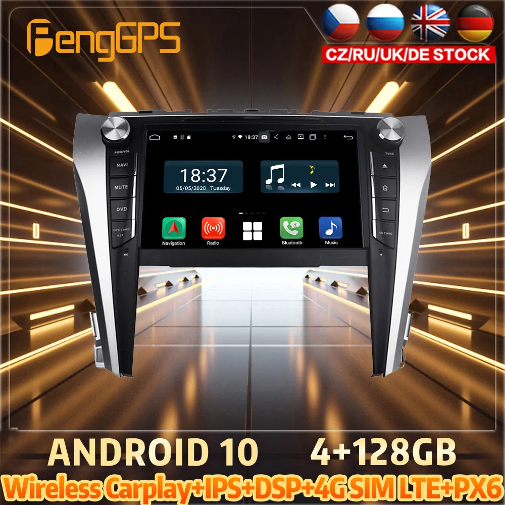 

128G Android10 PX6 DSP For TOYOTA Camry 2015 2017 Car DVD GPS Navigation Auto Radio Stereo Video Multifunction CarPlay HeadUnit