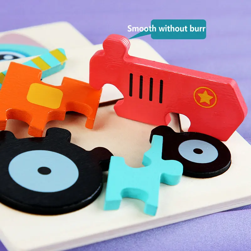 

Cartoon Animal Traffic 3d Puzzles 4pcs set Children Wooden Toys Toddler Educational Jigsaw Puzzle Game Kids Baby Montessori Gift