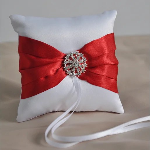 Мини размер 10*10 см атласное кольцо Подушка с Стразы | Дом и сад