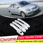 Для Toyota Avensis T250 T25 2003 2004 2005 2006 2007 2008 2009 хромированная дверная ручка, комплект отделки, колпачок, аксессуары для стайлинга автомобилей ABS