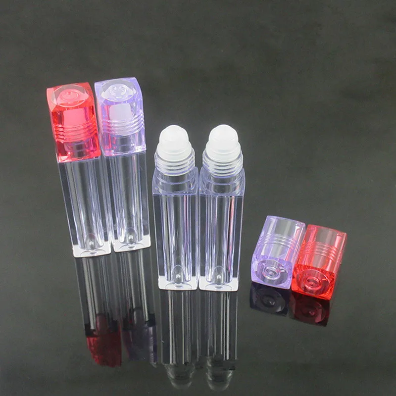 

10/30/50pcs 6.5ml Square Lip Gloss Roll On Bottle, Portable Empty Perfume & Eye Cream Bottle Refillable Container