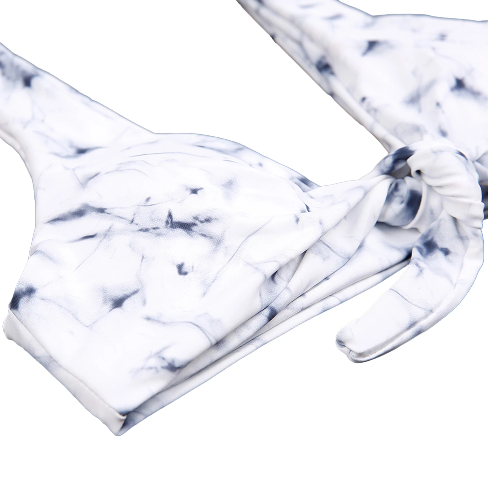 Женский пикантный бикини с мраморным принтом майка без рукавов трусики