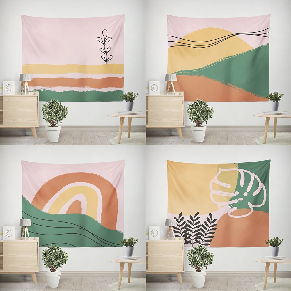 

Настенный гобелен в эстетическом стиле, украшение для спальни, в скандинавском стиле, с цветами из растений, для гостиной