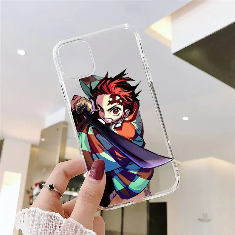 

Anime Demon Slayer Phone Case Transparent Clear for iPhone 11 12 mini pro XS MAX 8 7 6 6S Plus X 5S SE XR 2020