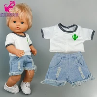 16 inch nenuco doll apparel t shirt short for 40cm ropa y su hermanita 38cm baby doll fashion denim shorts