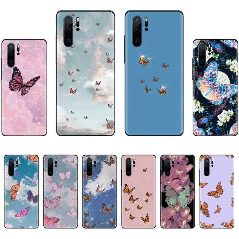 

Beauty Butterfly Phone Case Phone Case For Huawei P40 P20 P30 lite Pro P Smart 2019 Mate 40 20 10 Lite Pro Nova 5t
