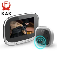 kak 4 3 inch lcd screen digital door viewer ir night vision doorbell camera peephole photo video record motion detection