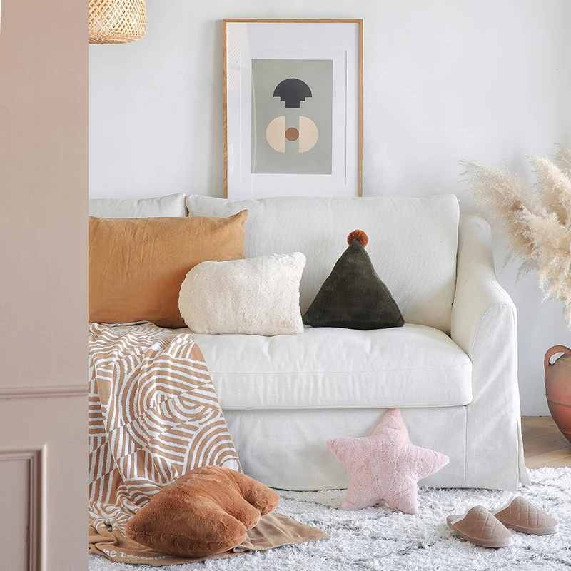 Плюшевая подушка для спины с неровным геометрическим рисунком поддержка шеи