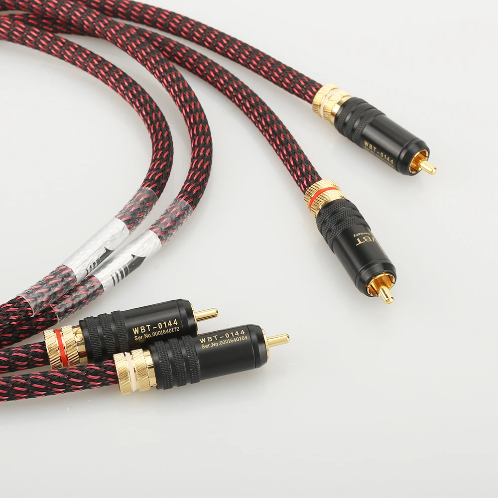 Новая пара Hifi аудио 5N OFC RCA межконнекторный кабель hi-end к Удлинительный с