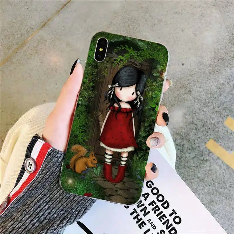 

TOPLBPCS Cartoon girl Santoro Gorjuss Phone Case for iPhone 8 7 6 6S Plus X 5S SE 2020 XR 11 12mini pro XS MAX