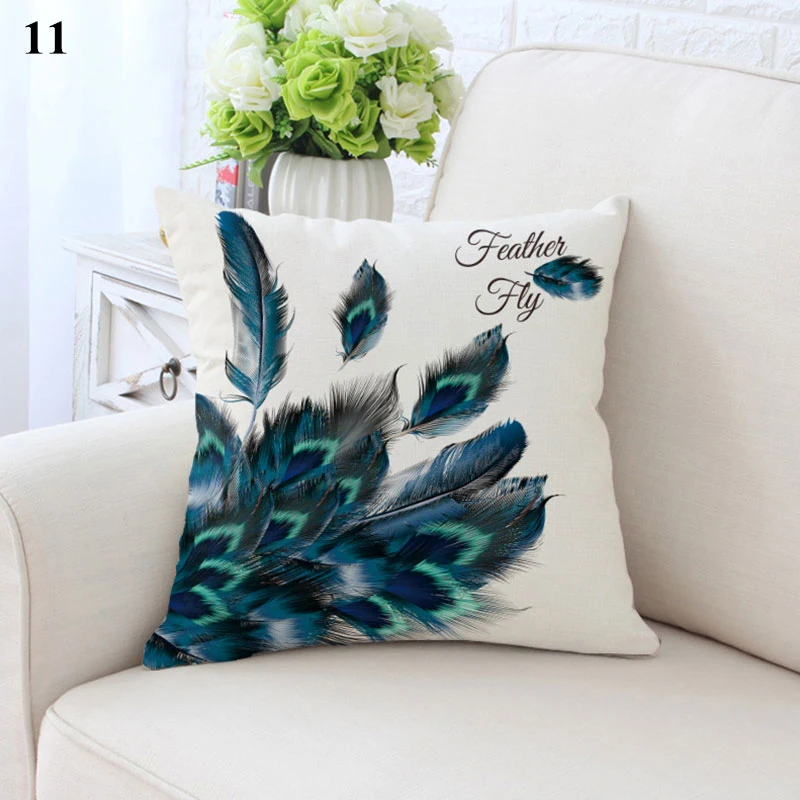 

45*45cm Feather Twill Pillow Cover Boho Style Pillowslip Printed Throw Cushion Cover Soft Simple Modern Home Supplies Pillowslip